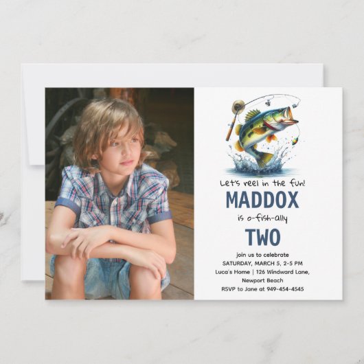 O-Fish-Ally Two Vist tweede verjaardag Kaart (Voorkant)