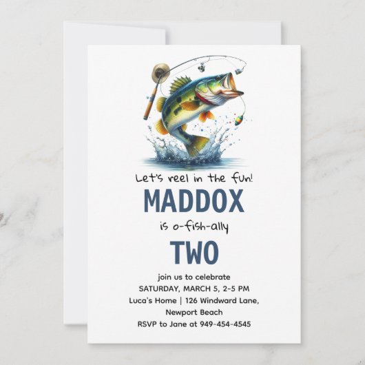 O-Fish-Ally Two Vist tweede verjaardag Kaart (Voorkant)