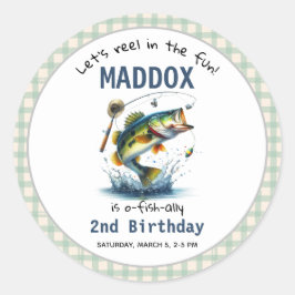 O-Fish-Ally Two Vist tweede verjaardag Ronde Sticker