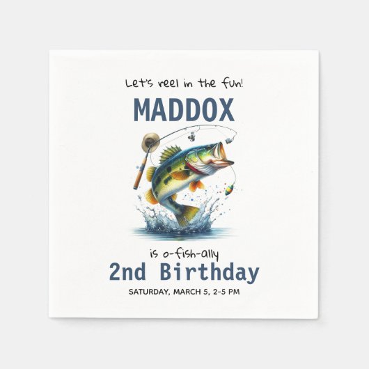 O-Fish-Ally Two Vist tweede verjaardag Servet (Voorkant)
