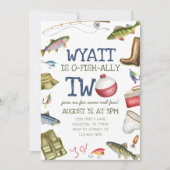 O-Fish-Ally Two Vist tweede verjaardagsuitnodiging Kaart (Voorkant)