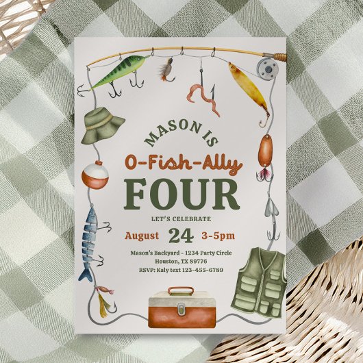 O-Fish-Ally uitnodiging voor vier verjaardagen