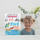 O-Fish-Ally Vijf Geviste 5e Verjaardagsfoto Kaart (Staand voorkant)