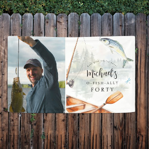 O-Fish-Ally Vis Thema 40e Verjaardagsfoto Spandoek