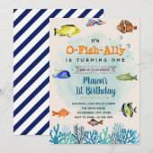 O-Fish-Ally vis verjaardagsfeest Kaart (Voorkant / Achterkant)