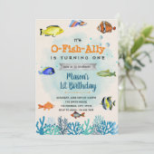 O-Fish-Ally vis verjaardagsfeestje Kaart (Staand voorkant)