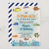 O-Fish-Ally vis verjaardagsfeestje Kaart (Voorkant / Achterkant)