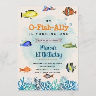 O-Fish-Ally vis verjaardagsfeestje Kaart