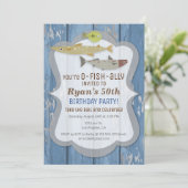 O-FISH-ALLY Vist uitnodiging van de Birthday Party (Staand voorkant)