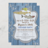O-FISH-ALLY Vist uitnodiging van de Birthday Party (Voorkant / Achterkant)