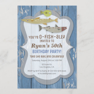 O-FISH-ALLY Vist uitnodiging van de Birthday Party