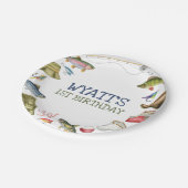 O-Fish-Ally Vist verjaardag Papieren Bordje (Gekanteld)