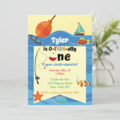 O-Fish-Bally één verjaardagsuitnodiging Kaart (Staand voorkant)