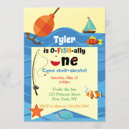 O-Fish-Bally één verjaardagsuitnodiging Kaart