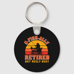 O-fish-ieel met pensioen Funny Fisherman Shirt Pen Sleutelhanger