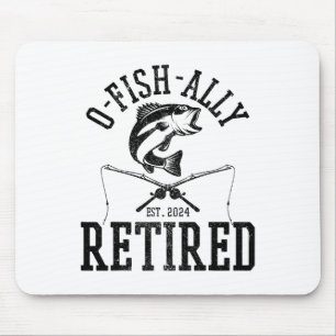 O-fish-ieel met pensioen Funny Fishing Visser Gepe Muismat