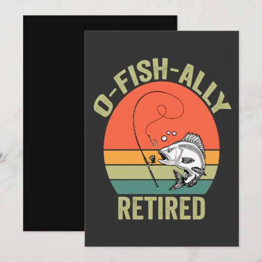 O-Fish-ieel Met Pensioen Funny Pensioen Vissen Vad Kaart (Voorkant / Achterkant)