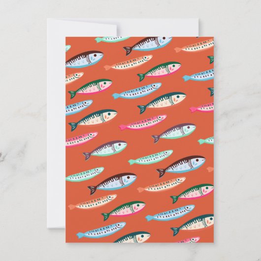 O-fish-ieel Verliefd Funky Sardine Bewaar de Datum Kaart (Achterkant)