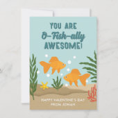 O-Fish-ingly Awesome Vis Valentijnsdag Klaslokaal Feestdagenkaart (Voorkant)