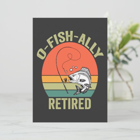 O-Fish-lijk met Pensioen Funny Pensioen Vissen Vad Kaart (Staand voorkant)