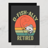 O-Fish-lijk met Pensioen Funny Pensioen Vissen Vad Kaart (Voorkant / Achterkant)