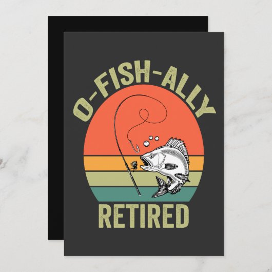 O-Fish-lijk met Pensioen Funny Pensioen Vissen Vad Kaart (Voorkant / Achterkant)