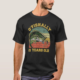 o Fishally 21 jaar oud Gevist verjaardagsthema par T-shirt