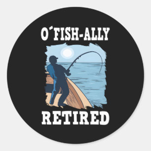 O`Fishally met pensioen Gevist Ronde Sticker