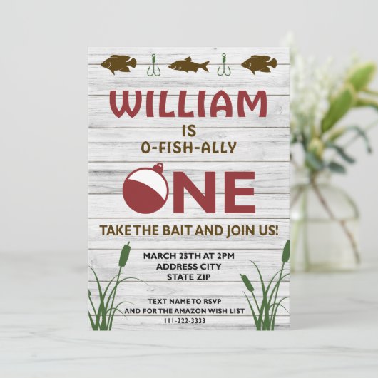 O-Fishally-One 1e verjaardag Kaart (Staand voorkant)