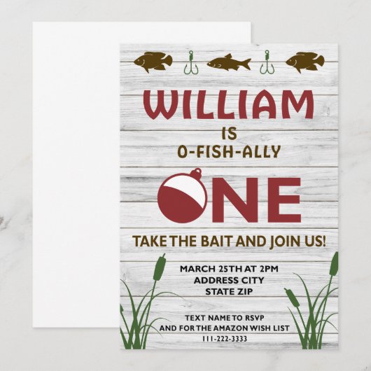 O-Fishally-One 1e verjaardag Kaart (Voorkant / Achterkant)