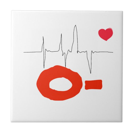 O- Funky Bloed Type Heart Rate Tegeltje (Voorkant)