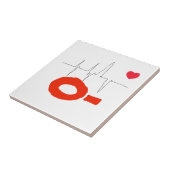 O- Funky Bloed Type Heart Rate Tegeltje (Zijkant)