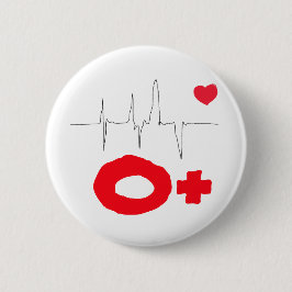 O+ Funky Blood Type Heart Rate Button