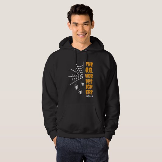 O.G. WEB DESIGNERS Spider Christelijk Halloween Hoodie (Voorkant volledig)