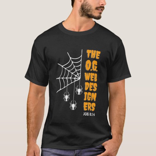 O.G. WEB DESIGNERS Spider Christelijk Halloween T-shirt (Voorkant)