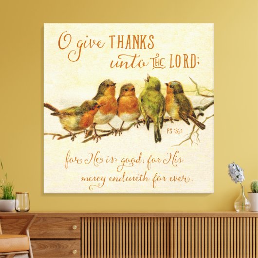 O Geef Bedankt aan de Heer Canvas Afdruk (Insitu (Woonkamer))