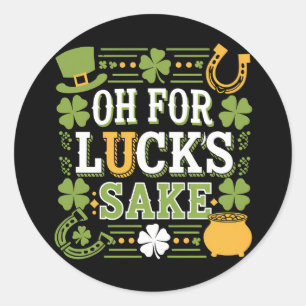 O geluksvlinder Funny St. Patrick's Day Klaver Ronde Sticker