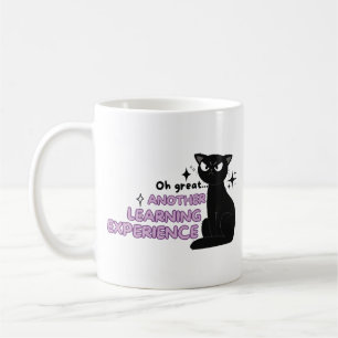 O geweldig weer een leerzame ervaring zwarte kat koffiemok