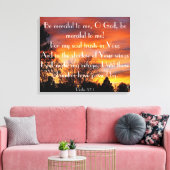 O God, wees genadig voor mij bijbelvers Psalm 57:1 Canvas Afdruk (Insitu (Woonkamer))