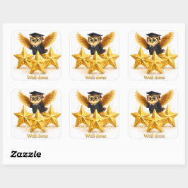 O goed gedaan drie doel sterren prestatie vierkant vierkante sticker