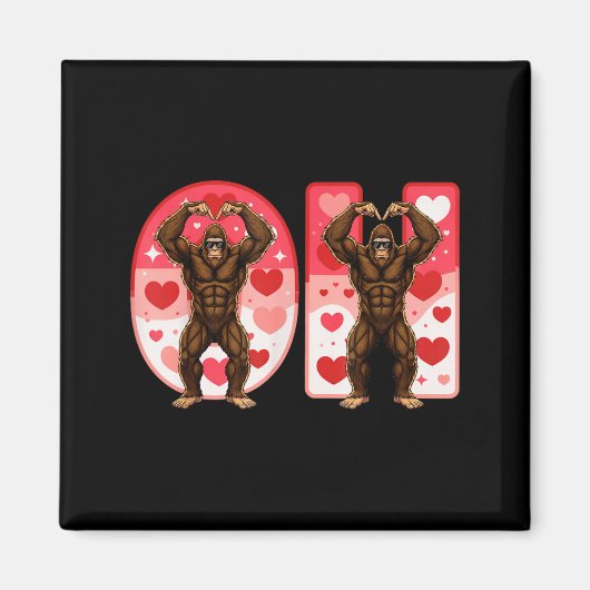 O-h Couples Matching Funny Bigfoot In Midwestern V Magneet (Voorkant)