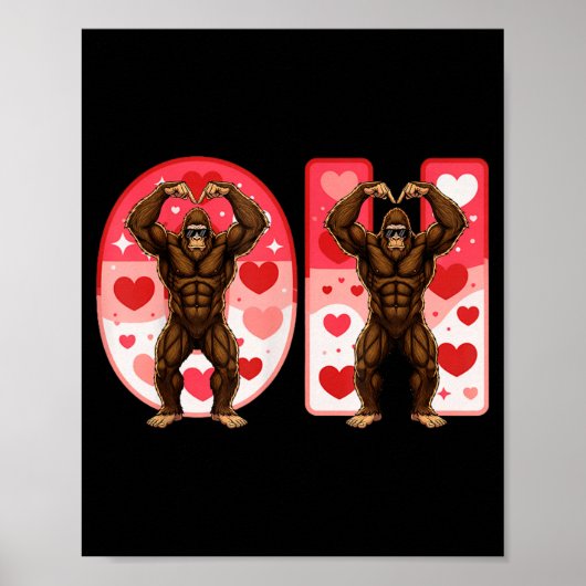 O-h Couples Matching Funny Bigfoot In Midwestern V Poster (Voorkant)
