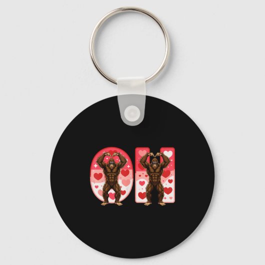 O-h Couples Matching Funny Bigfoot In Midwestern V Sleutelhanger (Voorkant)
