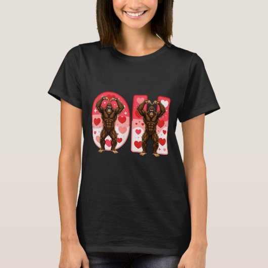 O-h Couples Matching Funny Bigfoot In Midwestern V T-shirt (Voorkant)