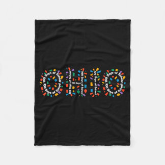 O-h-i-o Funny 100th Day Of School Ohio Midwestern Fleece Deken
