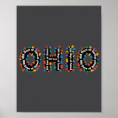 O-h-i-o Funny 100th Day Of School Ohio Midwestern  Poster (Voorkant)