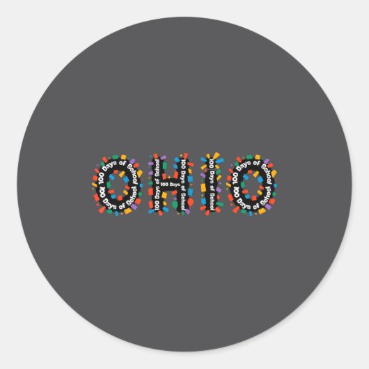 O-h-i-o Funny 100th Day Of School Ohio Midwestern  Ronde Sticker (Voorkant)