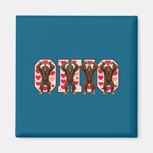 O-h-i-o Funny Bigfoot Ohio In Midwestern Valentine Magneet (Voorkant)