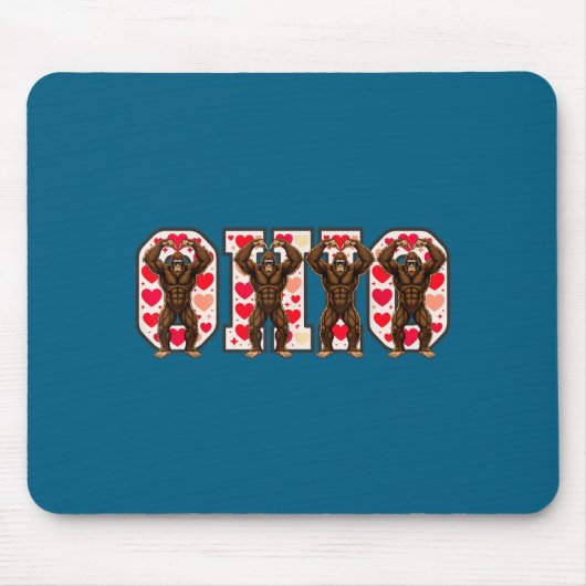 O-h-i-o Funny Bigfoot Ohio In Midwestern Valentine Muismat (Voorkant)