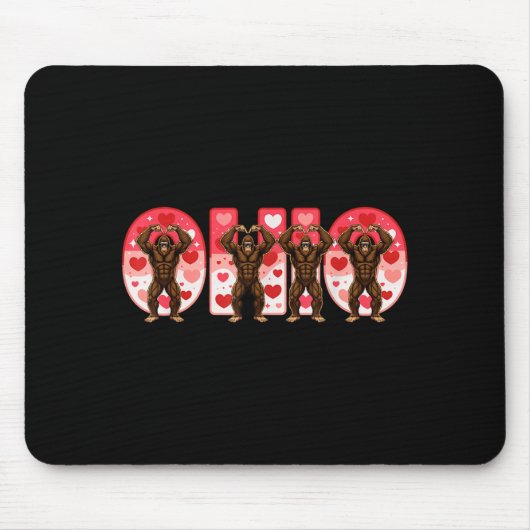 O-h-i-o Funny Bigfoot Ohio In Midwestern Valentine Muismat (Voorkant)
